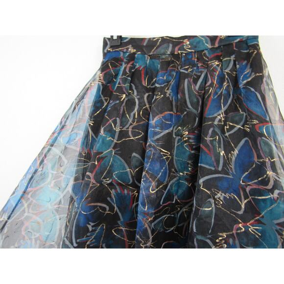 Moulinette Soeurs Size 4 Anthropologie Butterfly Mesh Skirt Blue Abstract Artsy - Picture 3 of 7